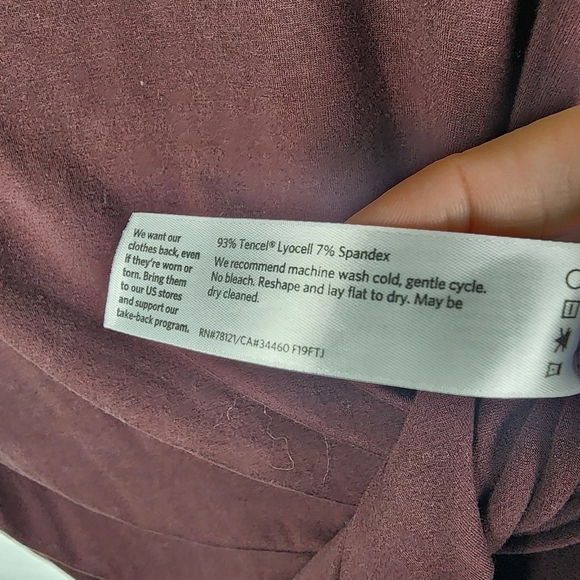 Eileen Fisher Dark Maroon Tunic With Side Slits Size XXSmall Minimalist Basic - Picture 5 of 7